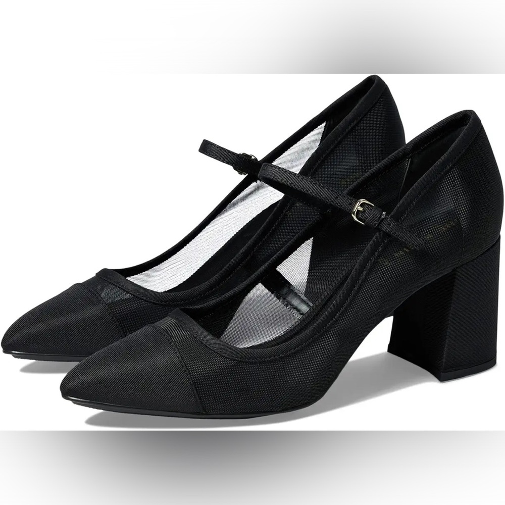 Anne Klein Black Mesh Heels